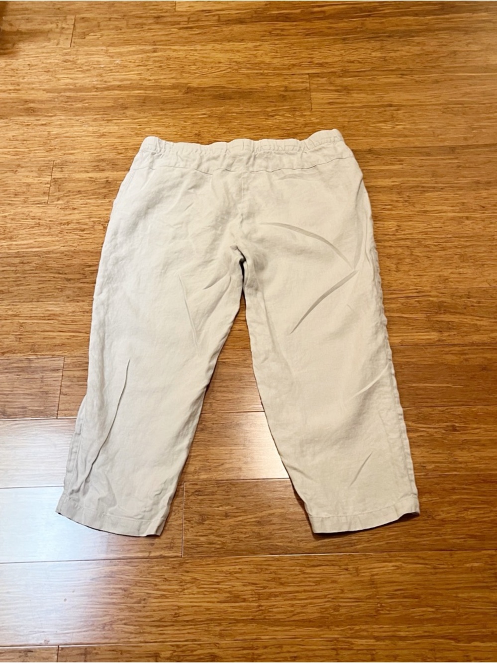 Pure Jill J. Jill Linen Drawstring Elastic Waist Cropped Pants w/ Pockets. Large - Picture 6 of 12